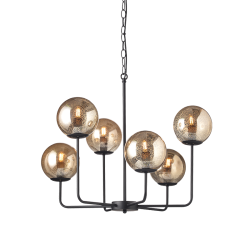 Полилей DELOS с шест осветителни тела кехлибар петна